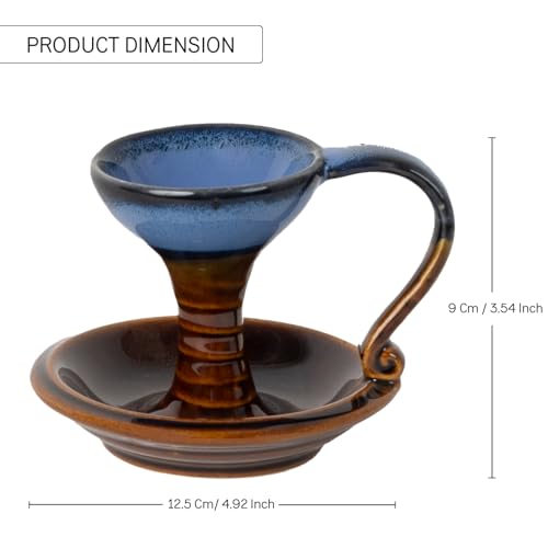 Bodhi House Ceramic Dhuna Loban Burner, Round Dhooni Dhoop Dani Incense Burner, Table-Top Incense Holder for Loban, Elegant and Traditional Dhoop Dani for Purifying Home - Image 2