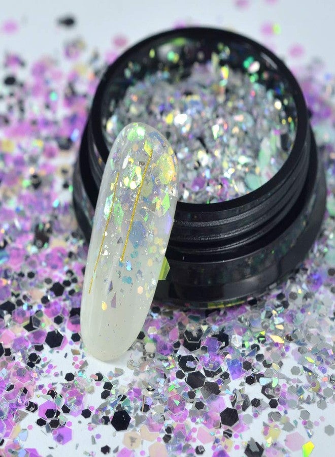 Yeslady 6 Colorful Nail Holographic Fakes Mixed Chunky Glitter Seuin for Body Face Hair MakeUp Cosmetic Tips - Image 5