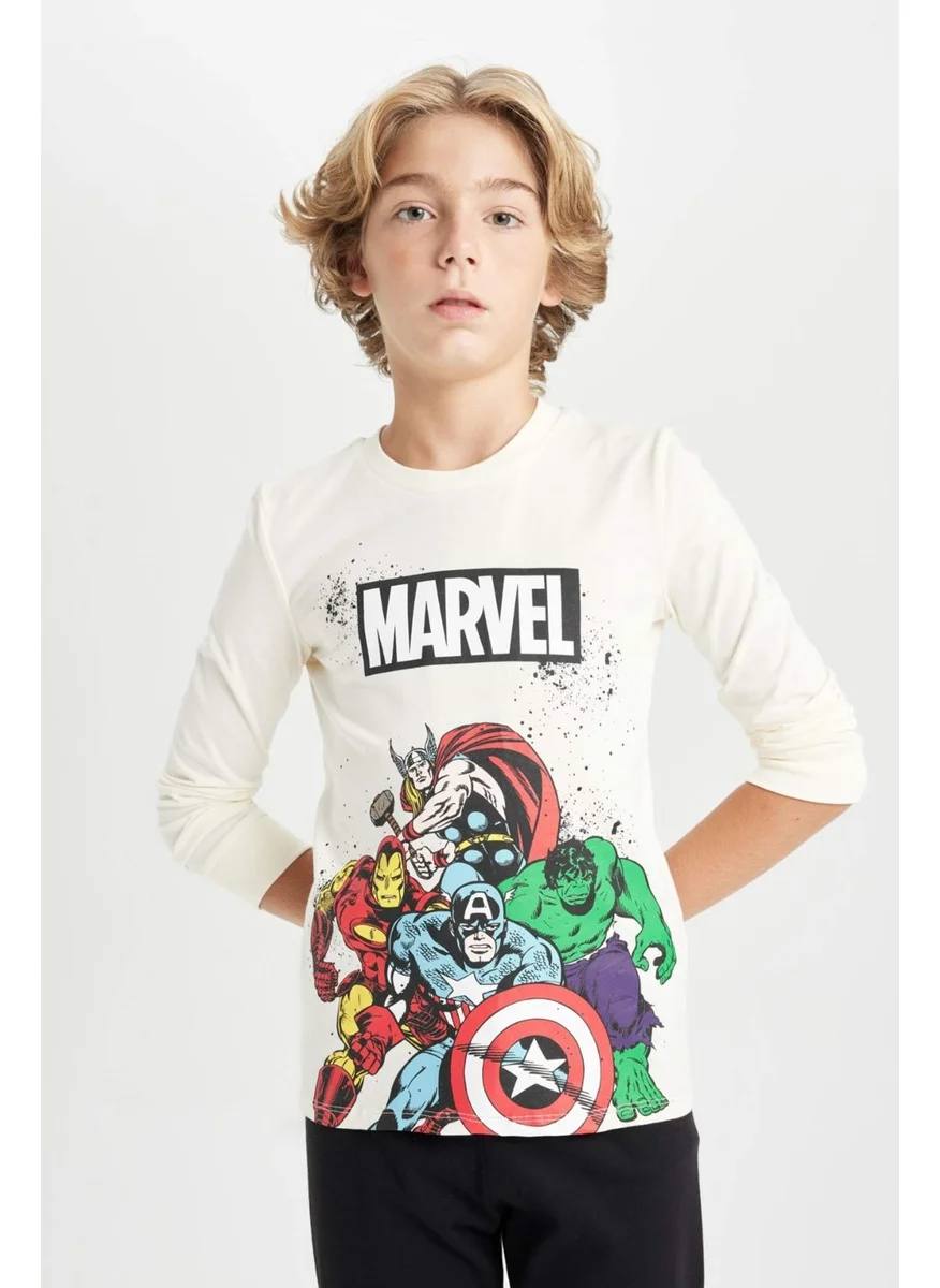 DeFacto Boy Marvel Comics Long Sleeve Top Long Bottom Pajama Set D3626A824WN
