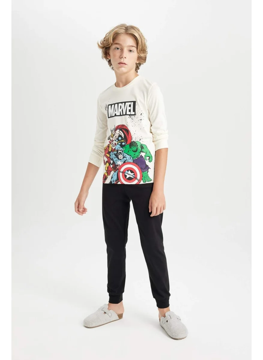 DeFacto Boy Marvel Comics Long Sleeve Top Long Bottom Pajama Set D3626A824WN