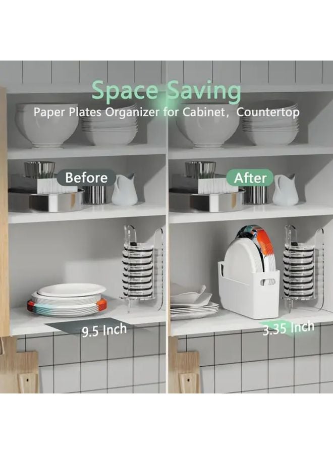 White Space Saving Plate Sponge Organizer For Kitchen Cabinet Countertop RV Storage - Image 5