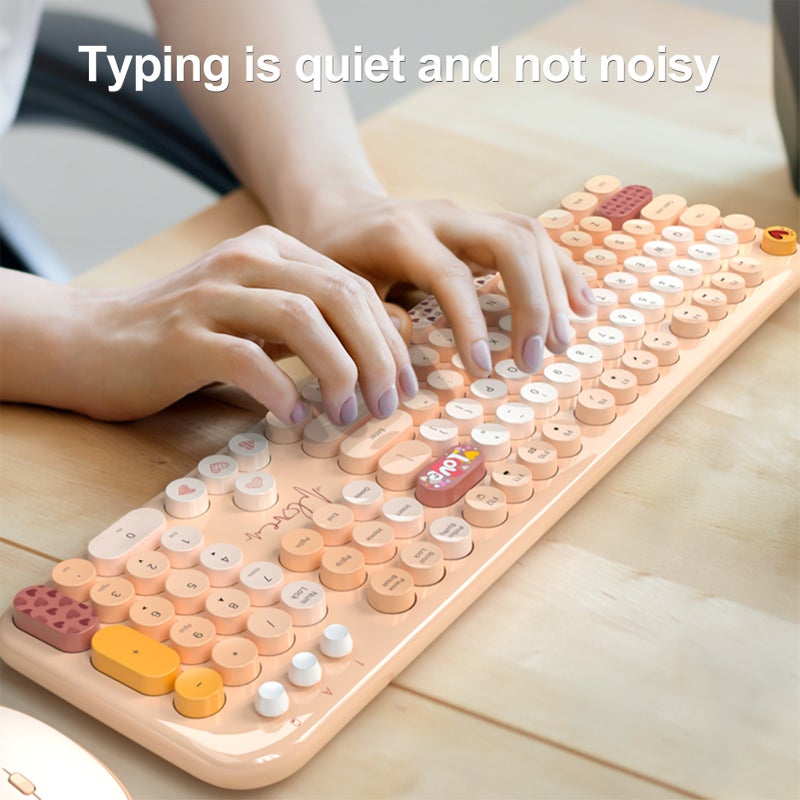 MOFII Wireless Keyboard and Set Lovely High-Quality Mixed Color 104 Keys USB Receiver Office for Laptops and Desktops Keyboard - Image 5