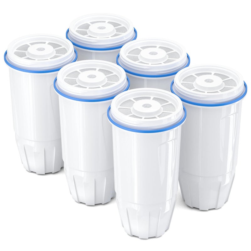 Bogda Upgraded Water Filter Replacement Fit for Zero Pitcher and Dispenser ZR-001 ZR-004 ZP-006 ZR-017, Five-Stage Filter System, Effectively Reducing Lead, Chromium, and Contaminants, 6 Packs, By BOGDA - Image 1