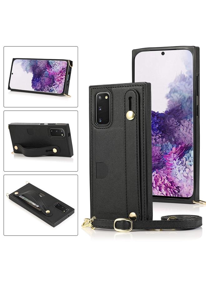 اس-توب جراب لهاتف Samsung Galaxy S20 Plus مع حزام معصم من البولي يوريثان الحراري والبولي يوريثان الحراري، جراب واقٍ مقاوم للصدمات مع حزام كتف وحامل وفتحة بطاقة - Image 1