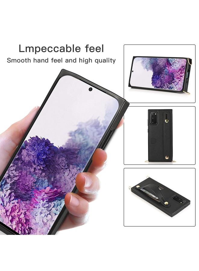 اس-توب جراب لهاتف Samsung Galaxy S20 Plus مع حزام معصم من البولي يوريثان الحراري والبولي يوريثان الحراري، جراب واقٍ مقاوم للصدمات مع حزام كتف وحامل وفتحة بطاقة - Image 5