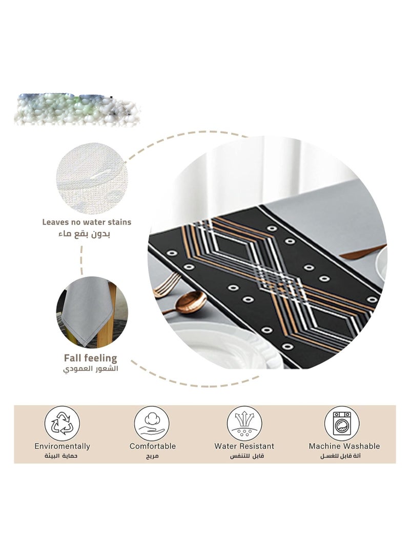 عام مفرش طاولة مستطيل من PVC مقاوم للماء والزيت، 140 * 180 سم، مفرش طاولة بلاستيكي قوي للمطبخ، طاولة القهوة، العشاء في الهواء الطلق، حفلة بوفيه، لون فضي - Image 4