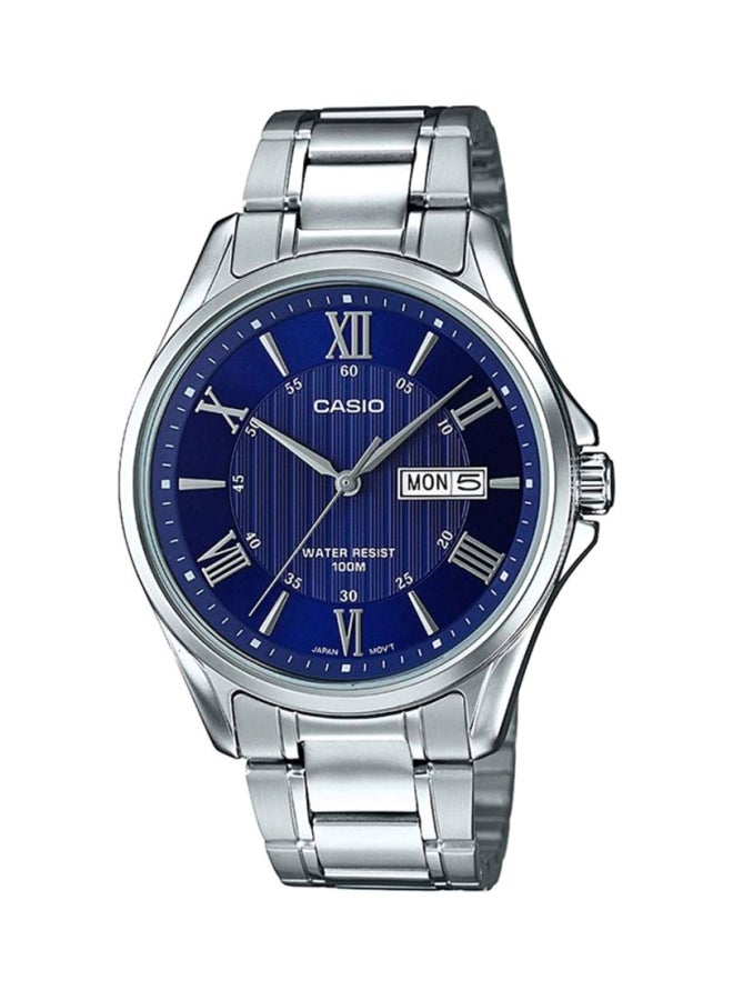 CASIO Men Enticer Analog Watch- MTP-1384D-2AVDF - 47 mm - Silver - Image 1