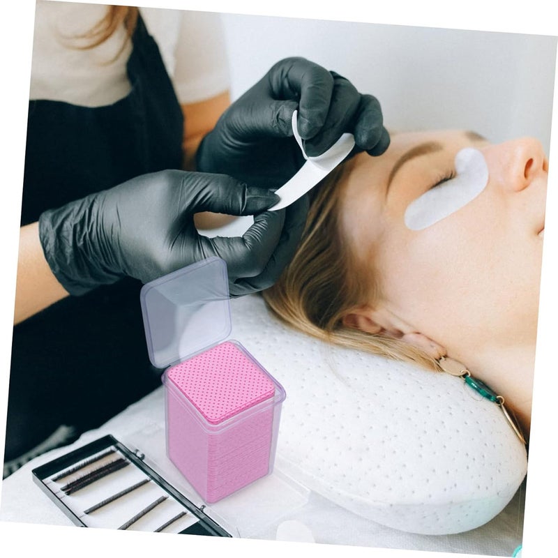 مناديل تنظيف غراء الرموش الوردية 600 قطعة، وسادات قطنية آمنة محمولة لتطويل الرموش للاستخدام اليومي في صالون التجميل - Image 5