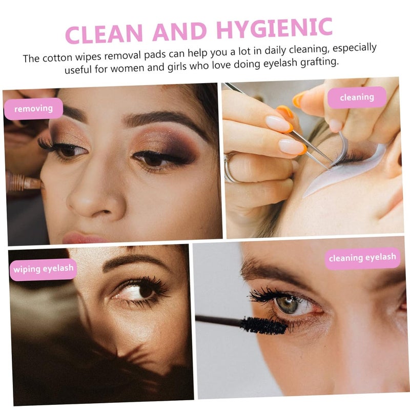 مناديل تنظيف غراء الرموش الوردية 600 قطعة، وسادات قطنية آمنة محمولة لتطويل الرموش للاستخدام اليومي في صالون التجميل - Image 4