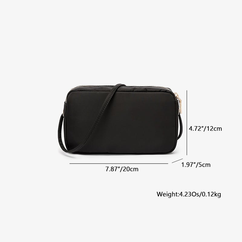 YONBEN Womens nylon Crossbody Bag Small Shoulder Handbags Ladies Designer Satchel Purse (Black-nylon, S) - Image 3