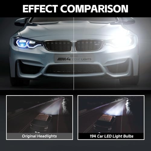 Hbxdeco 30PCS 194 Car LED Light Bulbs, T10 Interior Lights Bulb Replacement, Error Free 168 2825 W5W Wedge COB LED Bulbs, Universal for Car Dome Map Door Courtesy License Plate Light (White) - Image 5