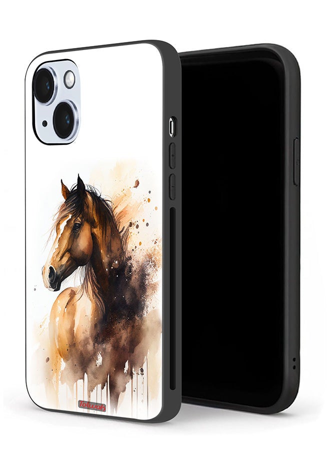 Tolwak Apple iPhone 14 Plus Protective Case Horse Abstract Art - Image 1