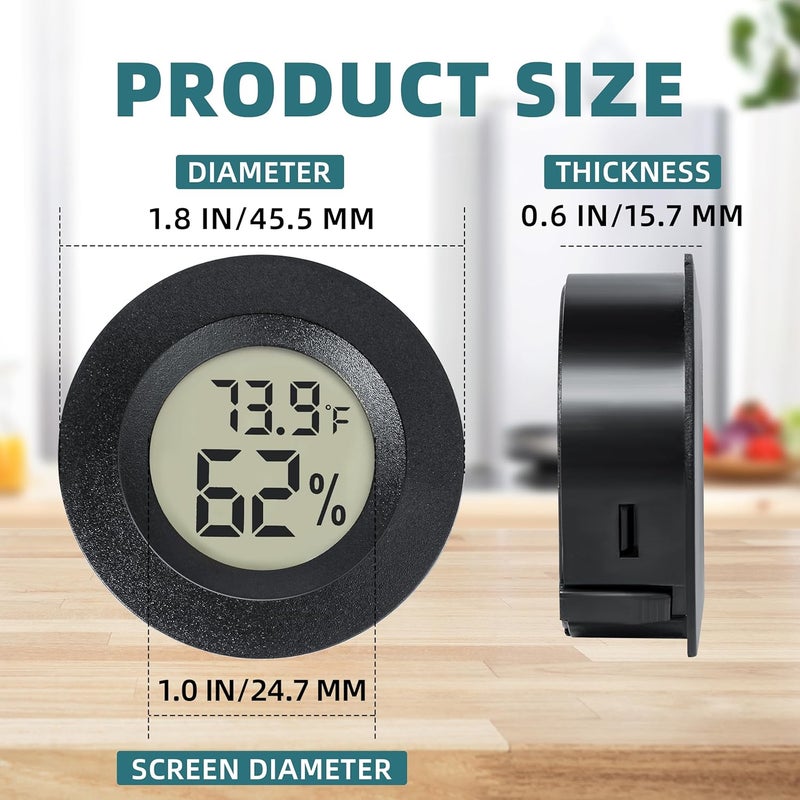 EWPJDK Mini Hygrometer Indoor Humidity Meter Hygrometer Thermometers 4 Pack Humidity Meters Gauge Hygrometer Mini Digital Thermometer Hygrometer for Humidors, Greenhouse, Garden, Cellar (4) - Image 4