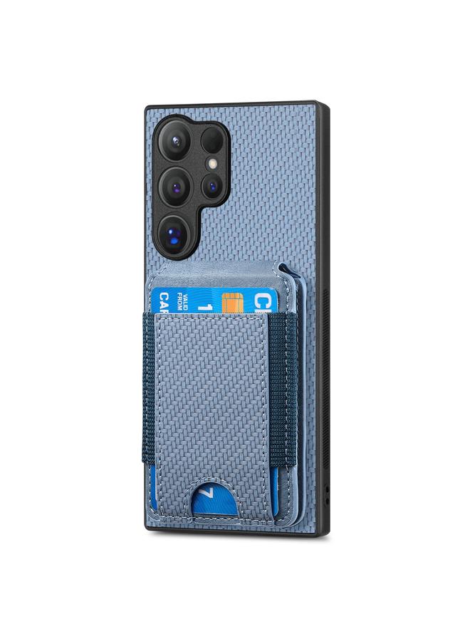 S-TOP Case For Samsung Galaxy S23 Ultra 5G Carbon Fiber Vertical Flip Wallet Stand Phone Case - Image 2