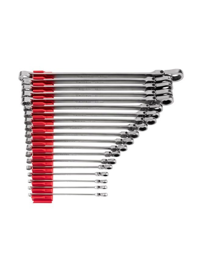 Tekton Long Fixed/Flex Head 12-Point Ratcheting Box End Wrench Set with Modular Organizers, 19-Piece (6-24 mm) | WRB95304 - Image 1