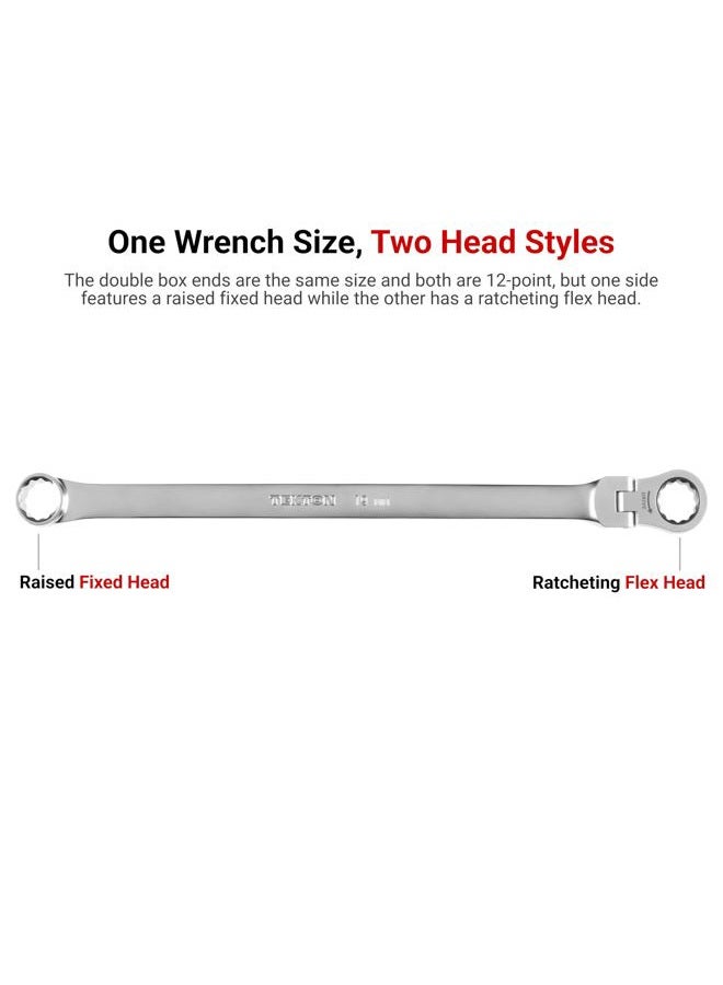 Tekton Long Fixed/Flex Head 12-Point Ratcheting Box End Wrench Set with Modular Organizers, 19-Piece (6-24 mm) | WRB95304 - Image 2