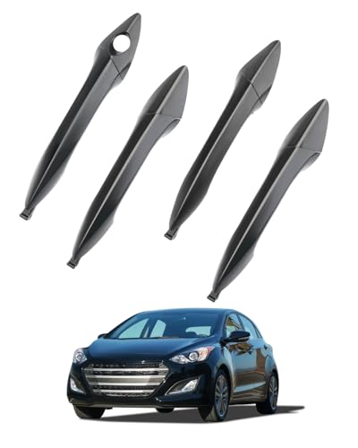 Gledewen Exterior Door Handle Set 4PCS Compatible with 20112016 Hyundai Elantra Front Rear Left Driver Right Passenger Outside Door Handles Replace 826513X000 826523X000 826623X020 836523X020 - Image 1