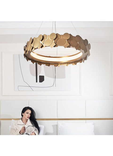 Sharp LED Light Gold Chandelier