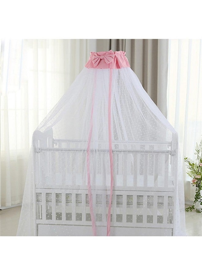 CdyBox Breathable Crib Netting Bed Curtains Canopy For Kids Mosquito Net Bedroom Decor (Pink Mosquito Net) - Image 3