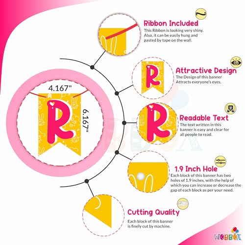 WOBBOX Annaprashan Party Props with Rice Ceremony Baby Pattern Multi Color Bunting Banner & Balloon, Annaprashan Party Decoration (46 Pcs Combo) - Image 4