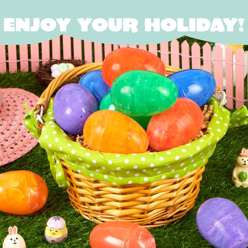 JOYIN 30 Pcs Plastic Iridescent Printed Bright Easter Eggs 3.15" Tall for Easter Hunt, Basket Stuffers Fillers, Classroom Prize Supplies, Filling Treats and Party Favor - Image 4