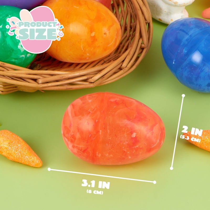 JOYIN 30 Pcs Plastic Iridescent Printed Bright Easter Eggs 3.15" Tall for Easter Hunt, Basket Stuffers Fillers, Classroom Prize Supplies, Filling Treats and Party Favor - Image 5