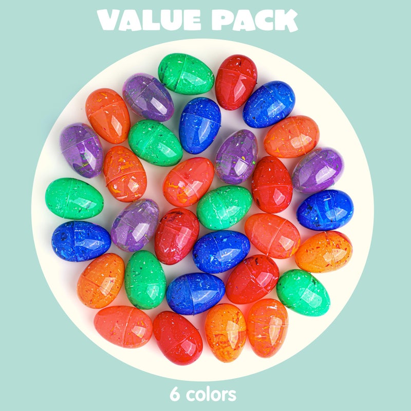 JOYIN 30 Pcs Plastic Iridescent Printed Bright Easter Eggs 3.15" Tall for Easter Hunt, Basket Stuffers Fillers, Classroom Prize Supplies, Filling Treats and Party Favor - Image 2