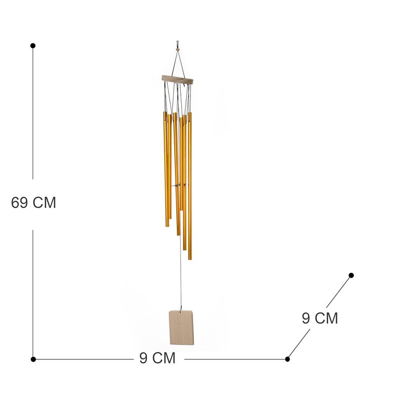 Tej Gifts Metal Wind Chime 65 x 65 x 66 cm Golden - Image 2