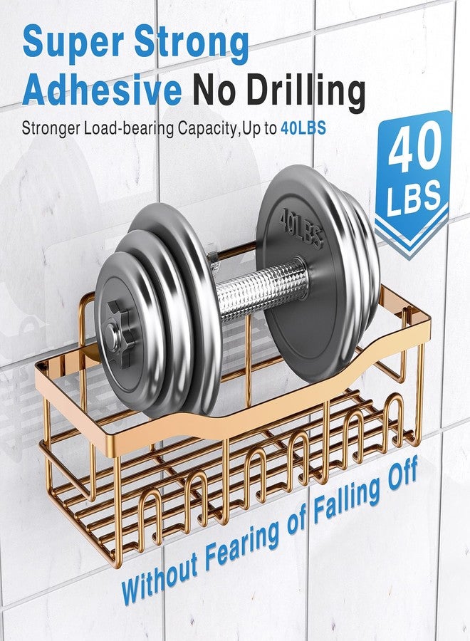 EUDELE Shower Caddy 2 Pack, Adhesive Organizer for Bathroom Storage, Home Decor & Kitchen, No Drilling, Rustproof Stainless Steel Shelf, Bathroom Decor Sets - Image 4