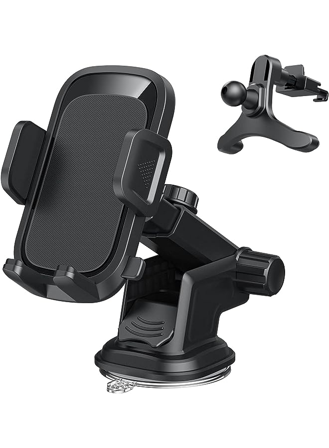 Yamdrok Car Phone Holder, Air Vent Mount, Dashboard Phone Holder Auto Suction Cup for Windshield/Smooth Desktop/Tile Wall, 360° Rotation&Extended Arm, Compatible with iPhone, Samsung, All 4''-7'' - Image 1