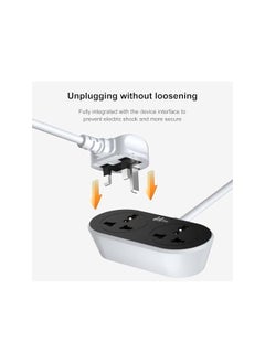 Hoteon Hoteon Extension Cord, Extension Cable with 5 Meter Heavy Duty Long Wire Cord, 2 Outlet Socket 2500W 10A Expandable Electric Extension, UK Plug Power Extension (HT-EXB-04-10M-Black)  - Image 4