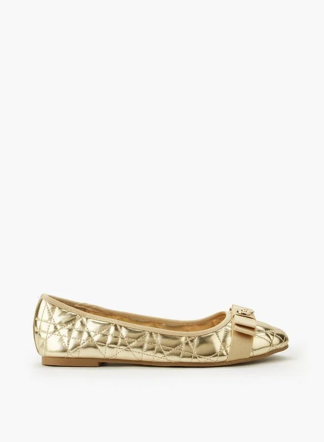 سيليست Women Quilted Bow Embellished Ballerina Shoes