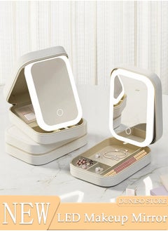 DUNISO Travel Makeup Bag with LED Mirror, USB Rechargeable LED Mirror Cosmetic Makeup Bag,Travel Makeup Case with Led Mirror, Portable Makeup Box with Mirror and Light  - Image 2