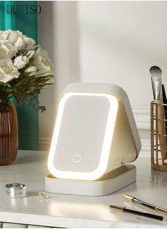 DUNISO Travel Makeup Bag with LED Mirror, USB Rechargeable LED Mirror Cosmetic Makeup Bag,Travel Makeup Case with Led Mirror, Portable Makeup Box with Mirror and Light  - Image 1