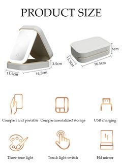 DUNISO Travel Makeup Bag with LED Mirror, USB Rechargeable LED Mirror Cosmetic Makeup Bag,Travel Makeup Case with Led Mirror, Portable Makeup Box with Mirror and Light  - Image 3