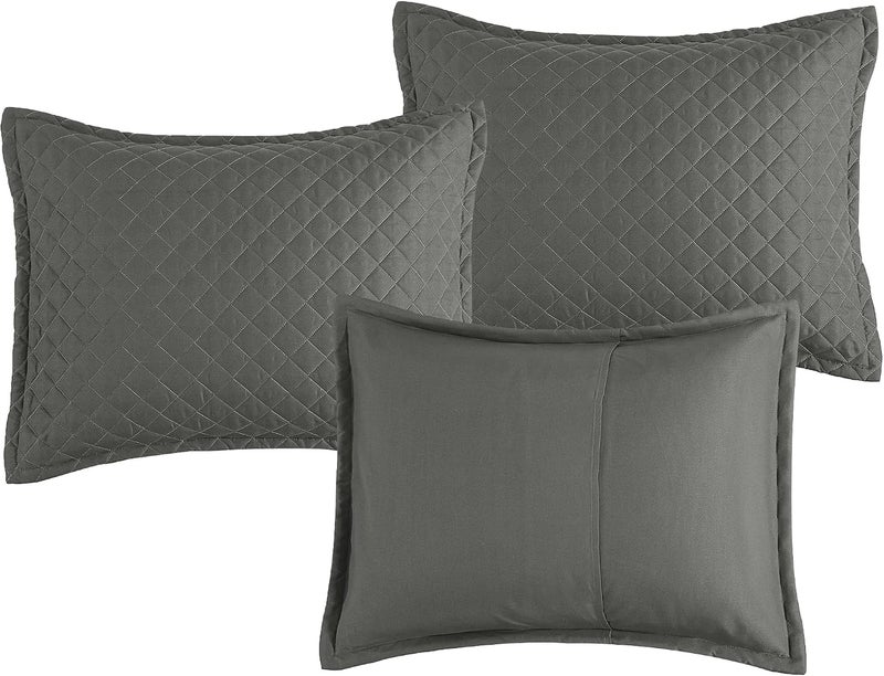 HOMBYS Daybed Cover Sets- Diamond Stitching Daybed Bedding Set, All Season Cozy Bedding with Bedskirt with Shams, Microfiber Filling, 5 Pieces, Dark Grey - Image 5