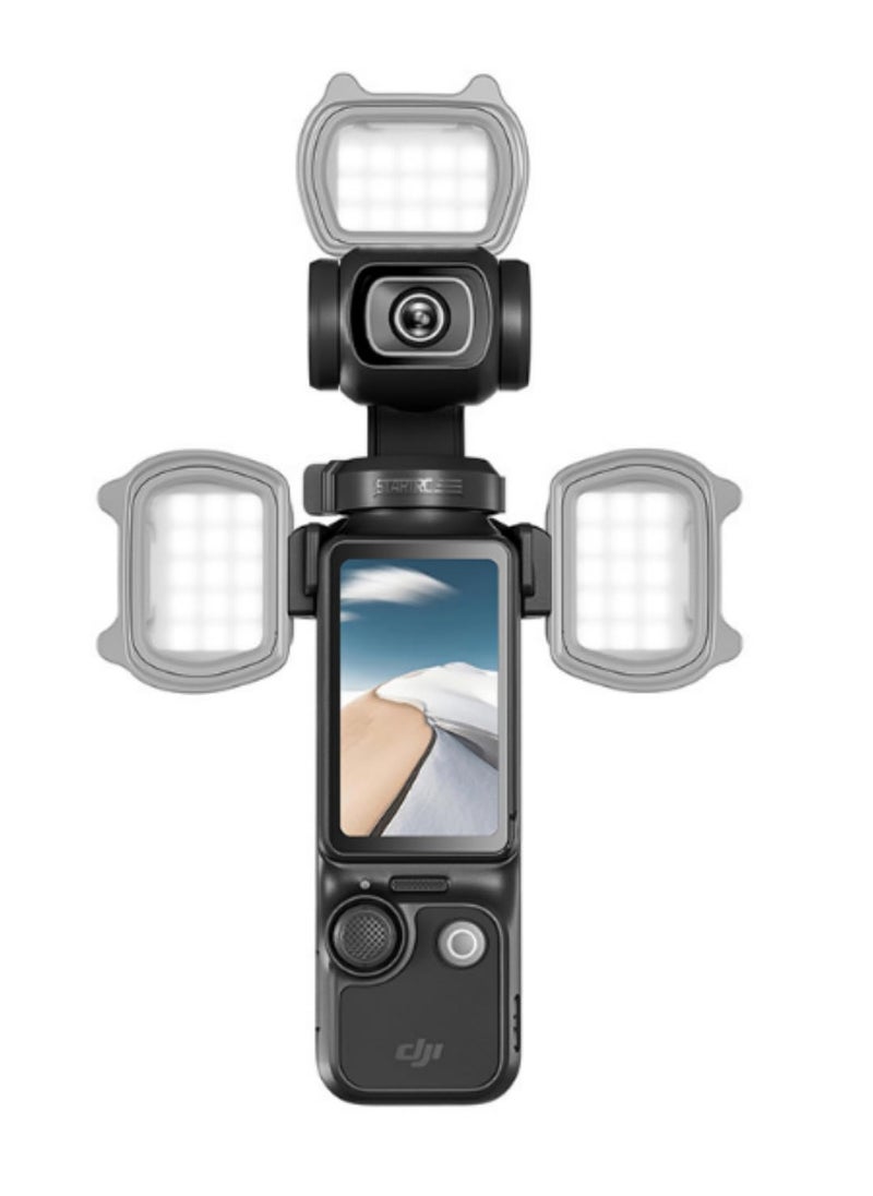 Generic 1PCS Magnetic Cat Ear Fill Light for DJI Pocket 3 - Portable, Multifunctional, and Adjustable with USB Charging - White, Warm, and Soft Light Modes - Includes Expansion Rack Accessories  - Image 1