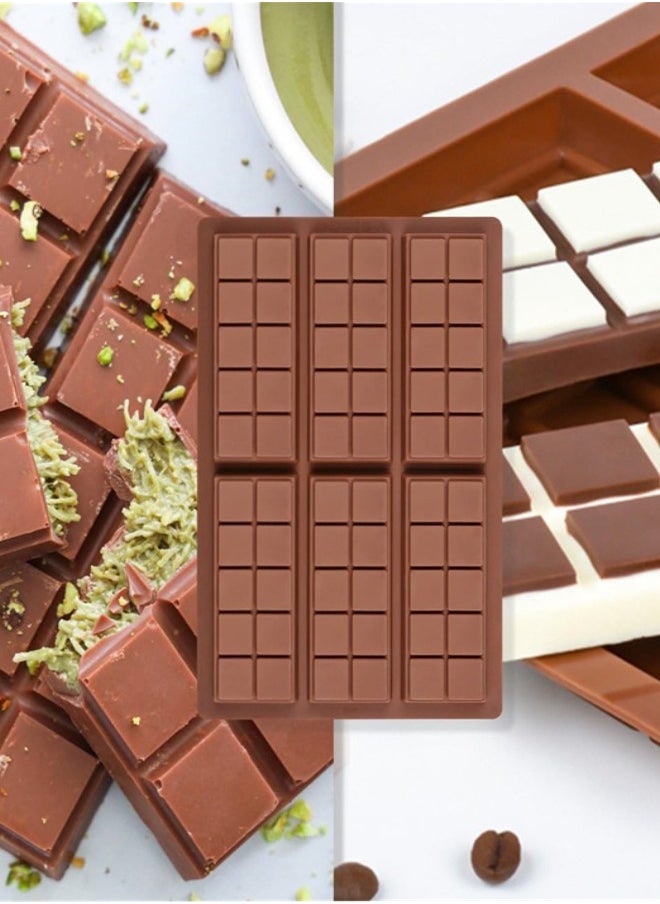 Generic - Chocolate Bar Mold, Non-Stick Chocolate Molds with 100pcs Storage Bags, Silicone Rectangle Deep Chocolate Bar Mold for Milk Chocolate Bar,Dubai Chocolate Bar Pistachio - Image 1