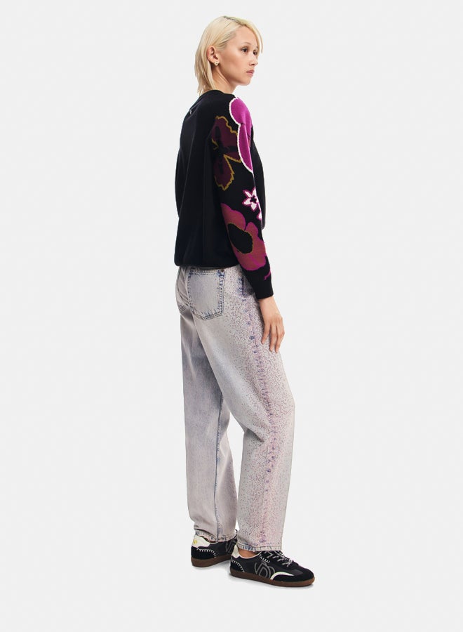DESIGUAL Sweater with floral sleeves  - Image 3