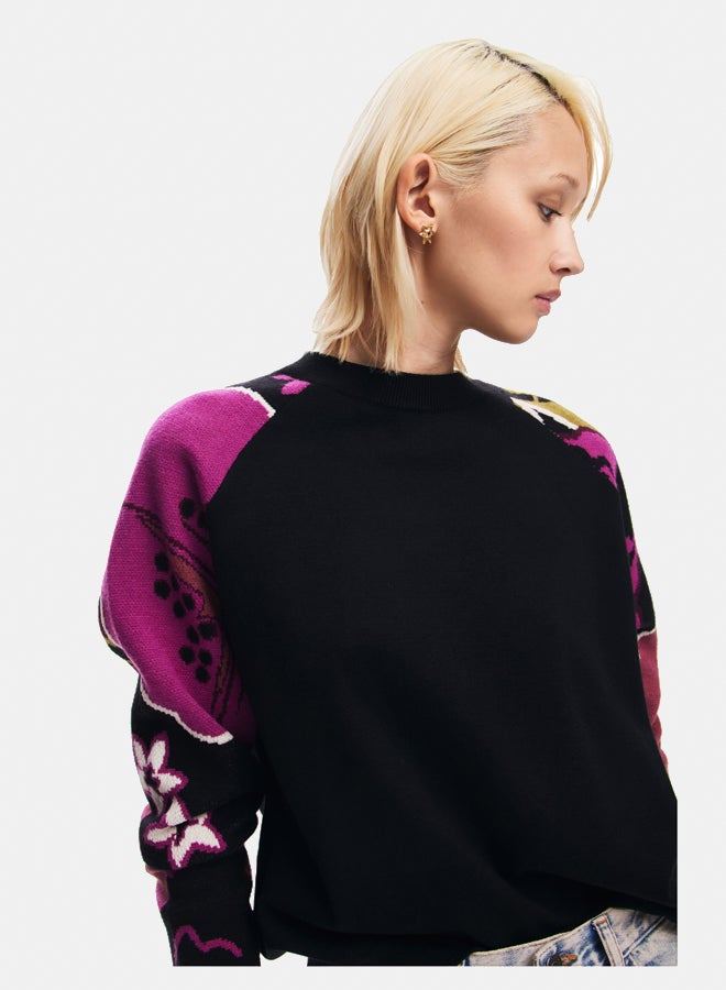 DESIGUAL Sweater with floral sleeves  - Image 4