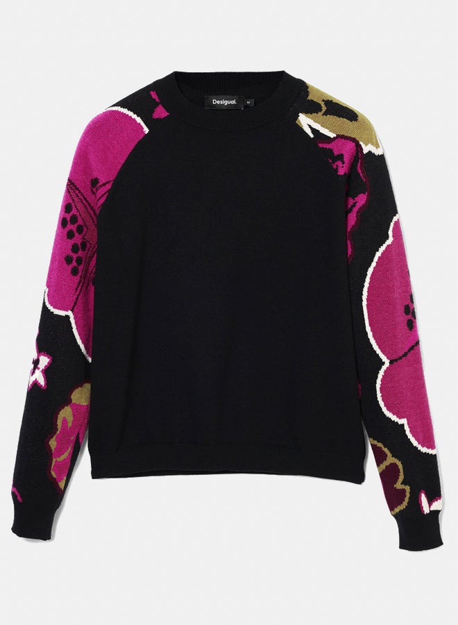 DESIGUAL Sweater with floral sleeves  - Image 5