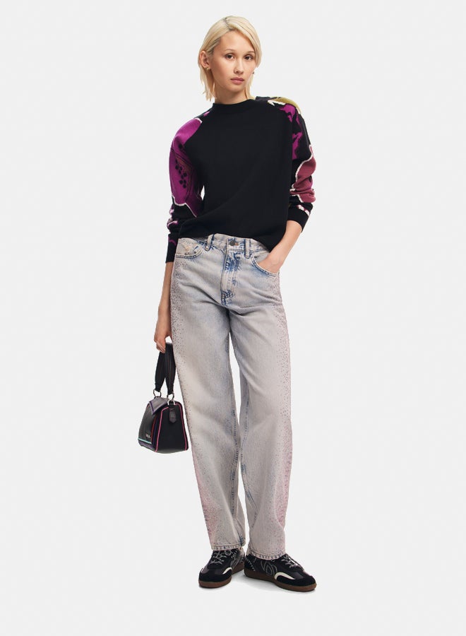 DESIGUAL Sweater with floral sleeves  - Image 2