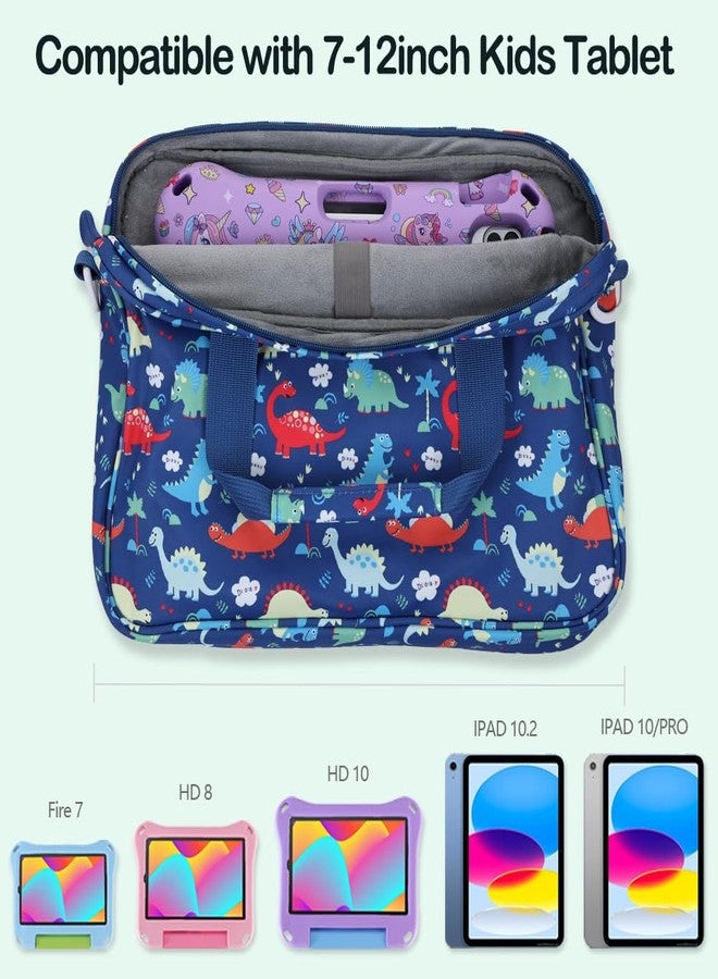 FunnyWin Kids Tablet Bag for Boy Girls Dinosaur Tablet Sleeve Carrying Case with Handle Shoulder Strap 13 inch Tablet Travel Bag briefcase for iPad 10.2 iPad 10th 10.9 Air 11 HD 10 HD 8 Kid Pro tablet - Image 2