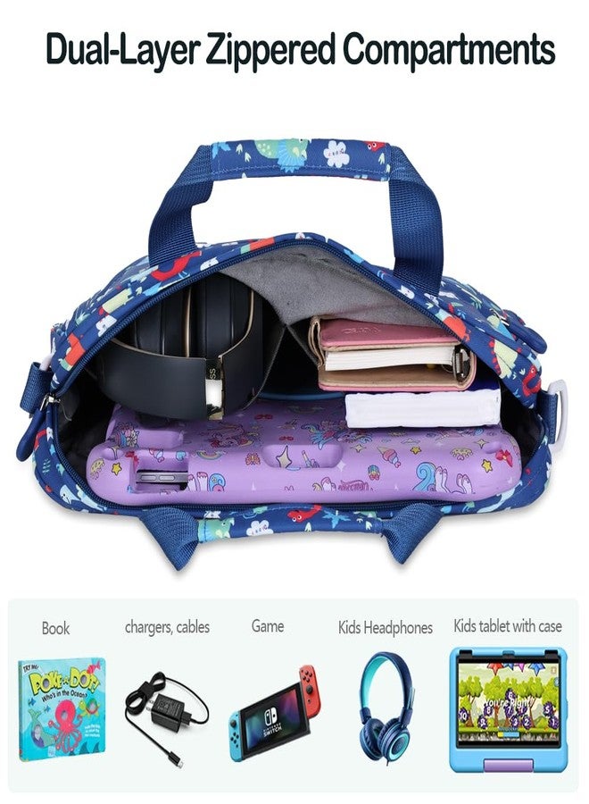 FunnyWin Kids Tablet Bag for Boy Girls Dinosaur Tablet Sleeve Carrying Case with Handle Shoulder Strap 13 inch Tablet Travel Bag briefcase for iPad 10.2 iPad 10th 10.9 Air 11 HD 10 HD 8 Kid Pro tablet - Image 3