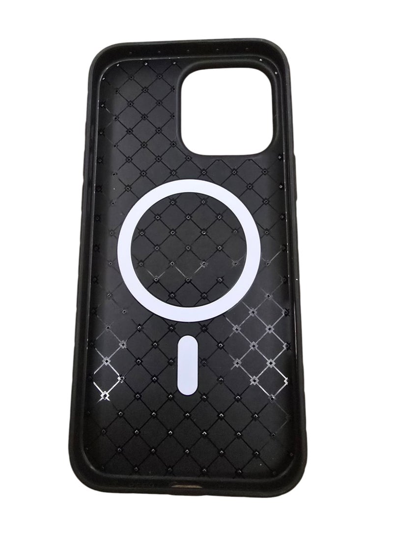 جراب لهاتف 16برو ماكس ، مصنوع من نسيج كامل، ملمس الجلد، أداة مبتكرة تجمع بين الحماية القصوى والتصميم الأنيق، باستخدام مواد عالية الجودة وتقنيات متقدمة، اللون: (أسود) - Image 3