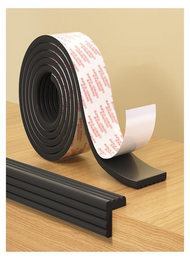 Amillee Baby Proofing Flat Edge Protector - 2 Meter Safety Strip, Furniture Adjustable Dense Edge Guard for Kids Safety, High Shock Absorbent Edges Protector, Baby Safety Products (Black) - Image 1