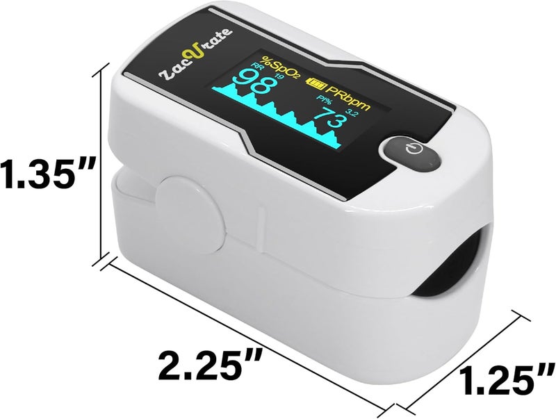 Zacurate FSAHSA Eligible 500EB Wireless Bluetooth Fingertip Blood Pulse Oximeter Monitor with FREE App SpO2 Heart Rate Plethysmograph and Perfusion Index Finger Oxygen Sensor Meter - Image 3