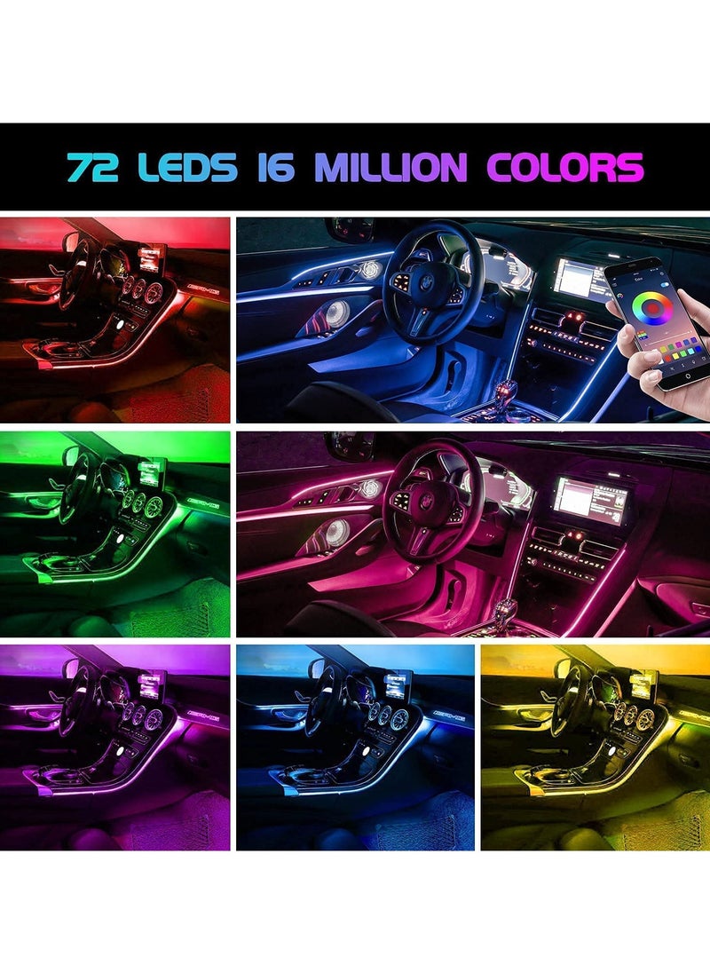 Generic RGB LED Interior Car Lights, APP Control Smart Car Lights Music Mode Waterproof Interior with 4 PCS 72LEDS RGB Under Dash Charger DC 12V  - Image 2