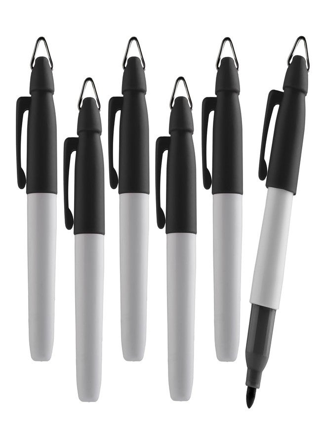 TH Golf Mini Permanent Markers | Assorted Colours | Fine Point | 6 Count (Black) - Image 1