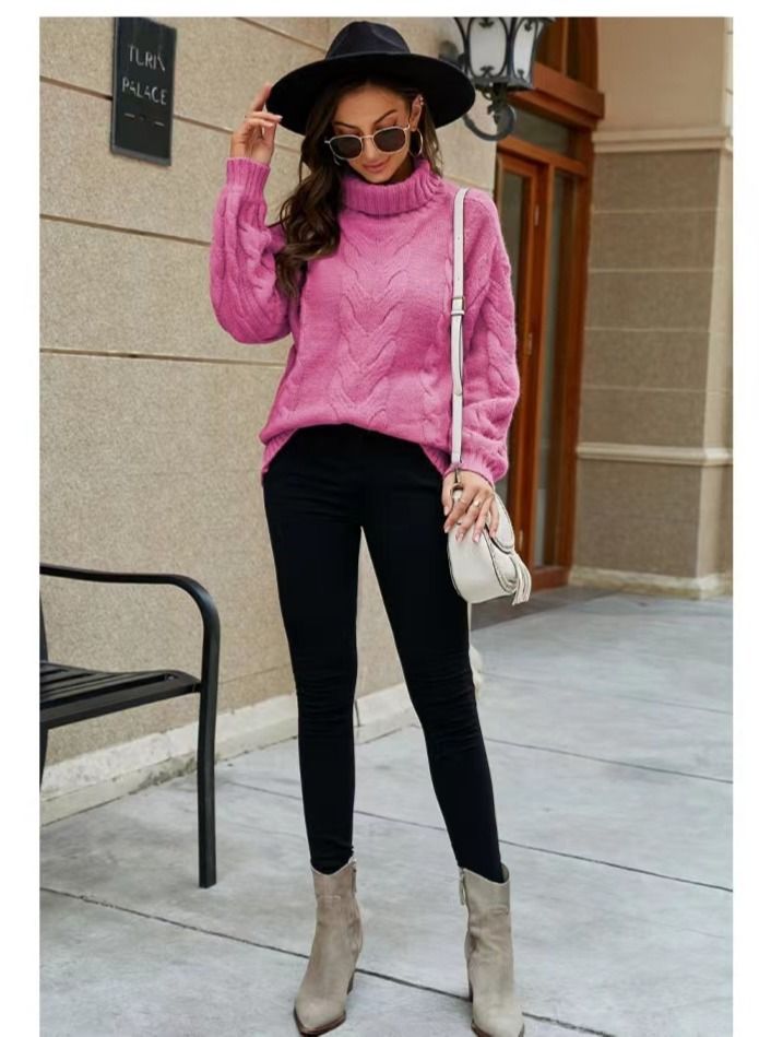 Loquat Women's Flared Sleeve Jumper Turtleneck Twist Sweater - Image 2